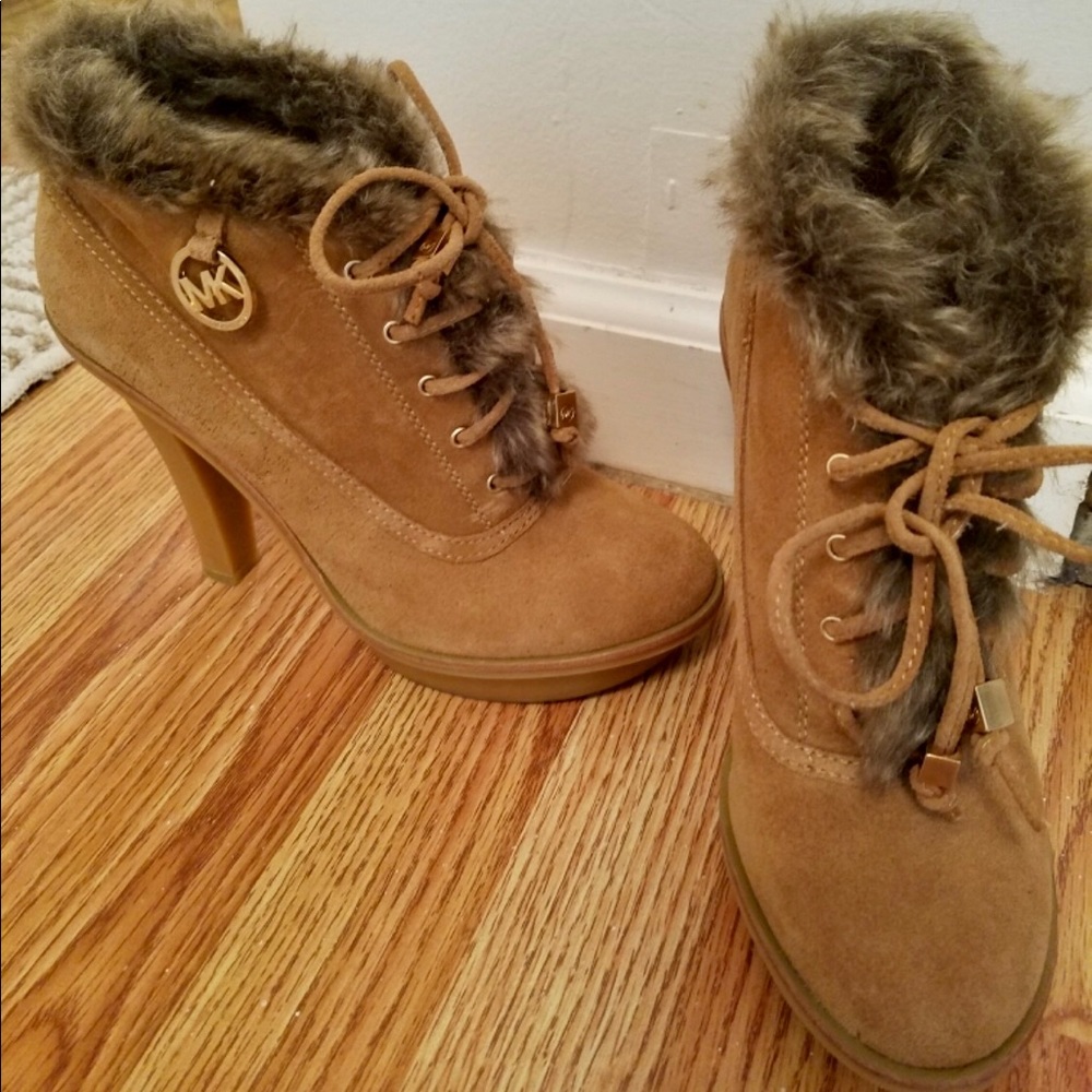 Michael kors suede fur boots